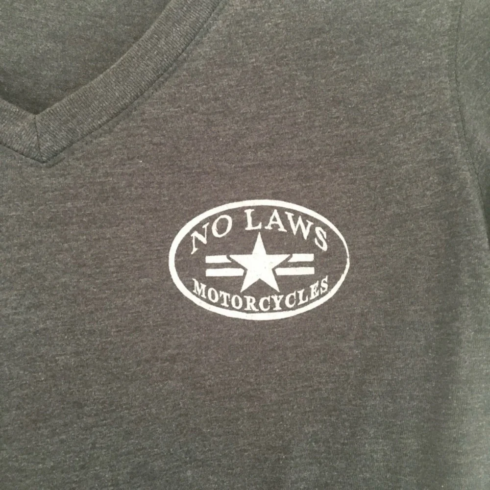 No Laws Motorcycles 2014 Sturgis Skull Graphic V Neck Tee Limited Edition‎
